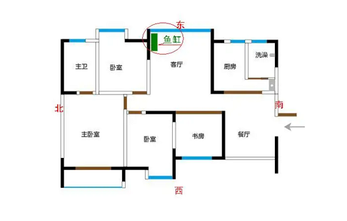 鱼缸的摆放位置有什么讲究 家庭鱼缸摆放位置风水图详解