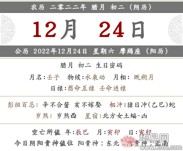 2022年农历十二月初二宜忌禁忌什么？