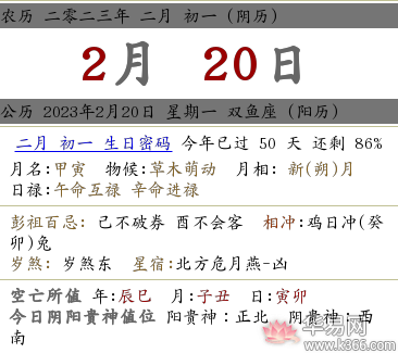 2023年农历二月初一是阳历几月几号？日子怎么样？