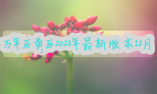 万年历黄历2023年最新版本12月份 万年历黄历2023年最新版本12月