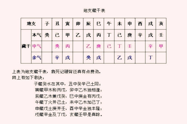 地支藏干技巧