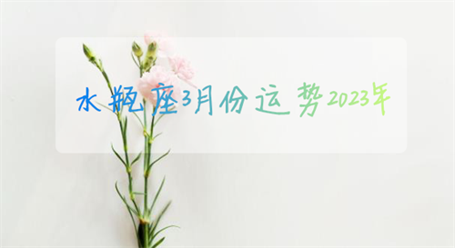 水瓶座3月份运势2023年 水瓶座3月份运势2023年运程如何